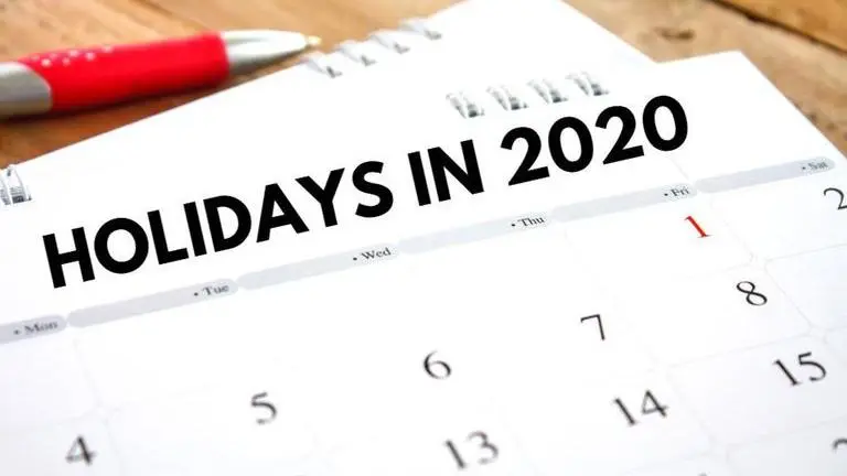 holidays in 2020