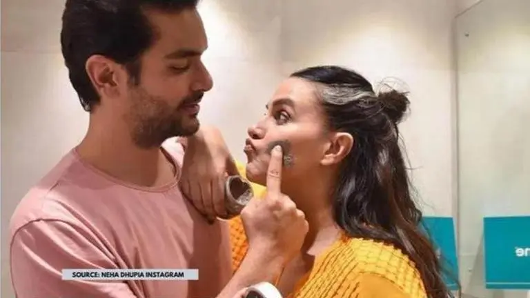 Check out Neha Dhupia and Angad Bedi's anniversary celebration pics amid lockdown neha dhupia