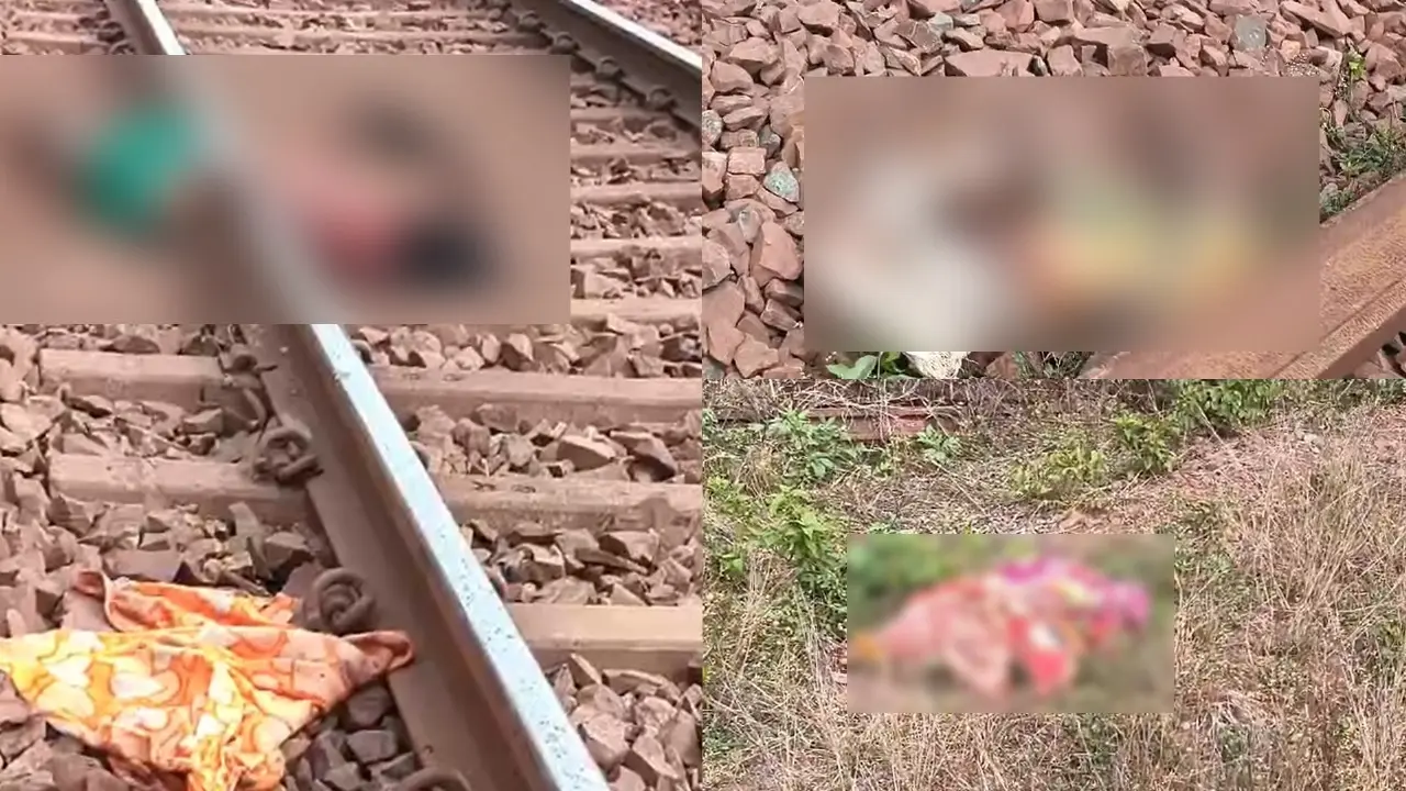 Four dead bodies including two children were found on railway track in Jharkhand