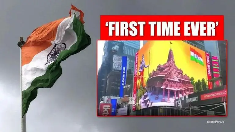 Indian flag to be hoisted for 1st time at Times Square after Billboard show of Ram Mandir Times Square