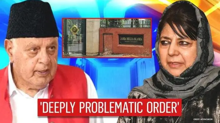 Farooq & Mufti slam Jamia University; calls university's online exam decision 'elitist' Farooq Abdullah