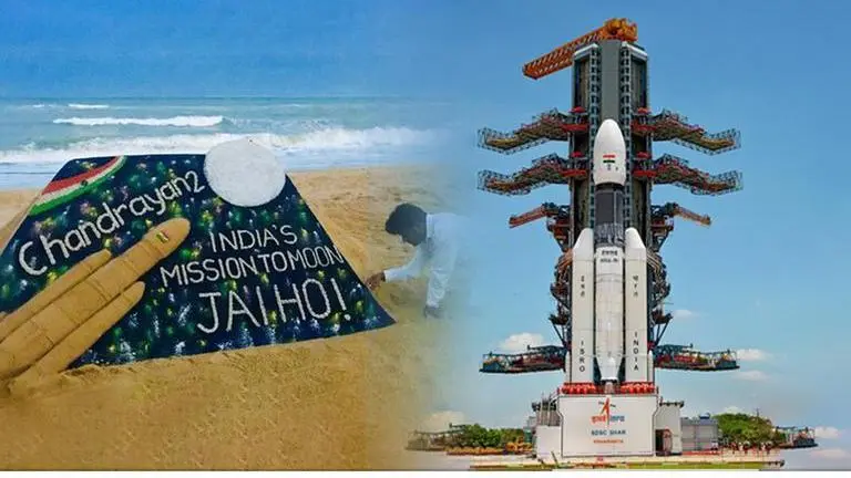Sand artist's 'magical' tribute to Chandrayaan 2 milestone Chandrayaan 2