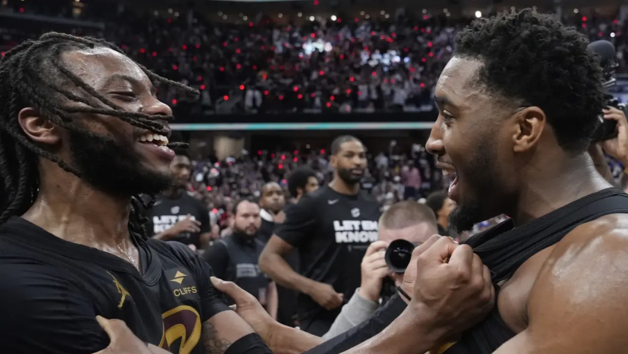 Donovan Mitchell scores 39 points as Cavaliers push past Magic 106-94 in Game 7 to get Boston next Darius Garland and Donovan Mitchell celebrate Cleveland Cavaliers game 7 victory