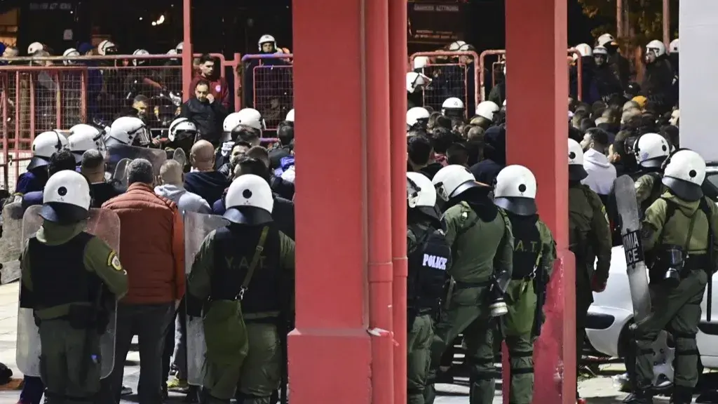 In latest crackdown on violence, Greece bans fans at all top-flight matches for two months Melina Merkouri indoor stadium