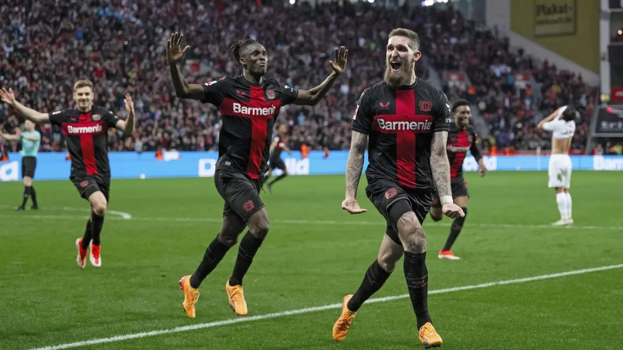 Atalanta vs Bayer Leverkusen Live Streaming: How to watch the Europa League final live? Bayer Leverkusen team celebrates scoring a goal