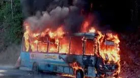 Bus Catches Fire in Palnadu