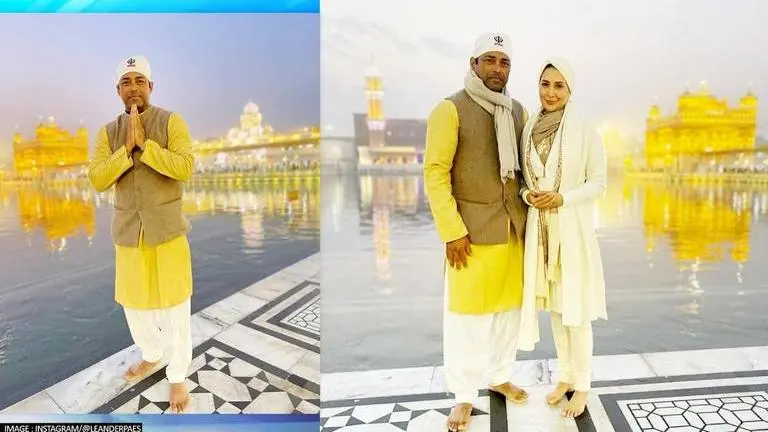 Kim Sharma & Leander Paes seek blessings at Golden Temple; 'blessed to be here' Kim Sharma, Leander Paes, Kim Sharma dating leander paes, golden temple