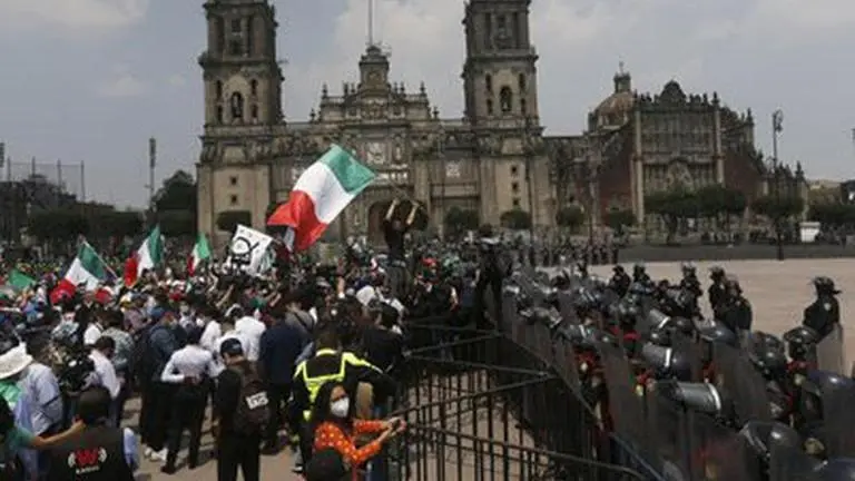Anti government demo reach Mexico City main square Anti government demo reach Mexico City main square