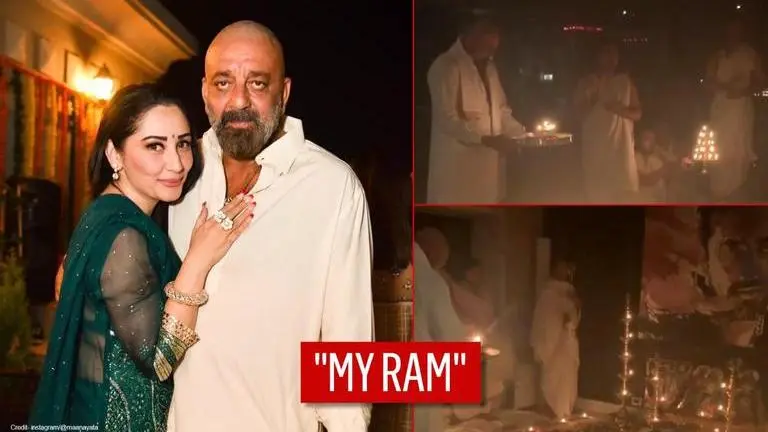 Sanjay Dutt receives intense note from Maanayata on Dussehra with stunning ritual visuals Sanjay Dutt receives intense note from Maanayata on Dussehra with stunning ritual visuals