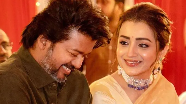 Vijay, Trisha Krishnan, Lokesh Kanagaraj's photos from Thalapathy 67 pooja ceremony viral Trisha Krishnan