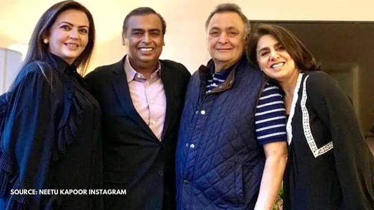 Neetu Kapoor shares picture of Rishi Kapoor with 'guardian angels' Nita and Mukesh Ambani Rishi Kapoor