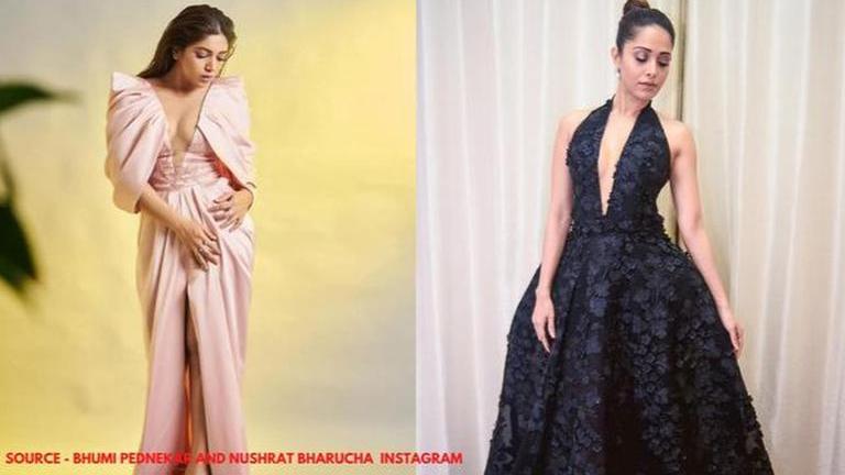 Bhumi Pednekar vs Nushrat Bharucha: Who donned v-neck gown better ...