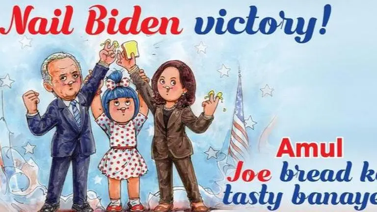Joe Biden & Kamala Harris' victory inspires Amul to share this refreshing doodle Joe Biden
