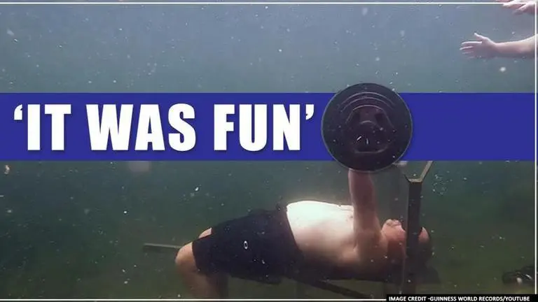 US man breaks Guinness World record for most bench presses underwater