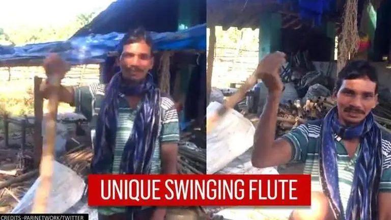 Chhattisgarh man plays melodious tune on swinging flute; netizens say 'beyond brilliant' Chhattisgarh