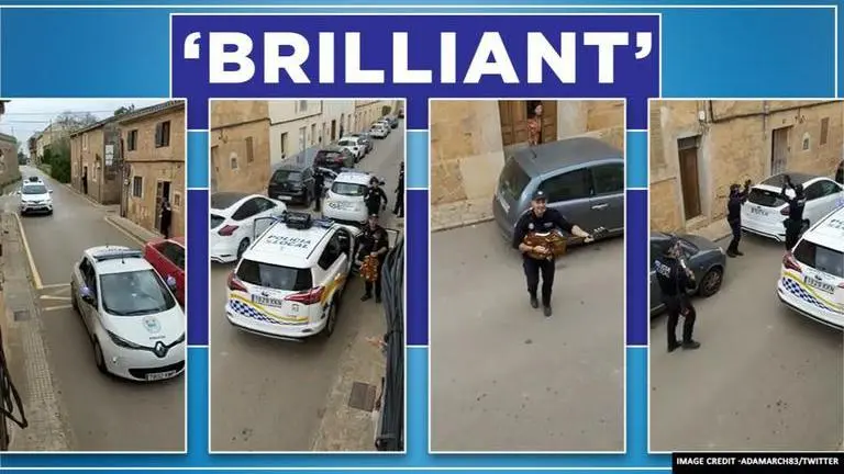 Video shows Spanish police singing and dancing for people in lockdown