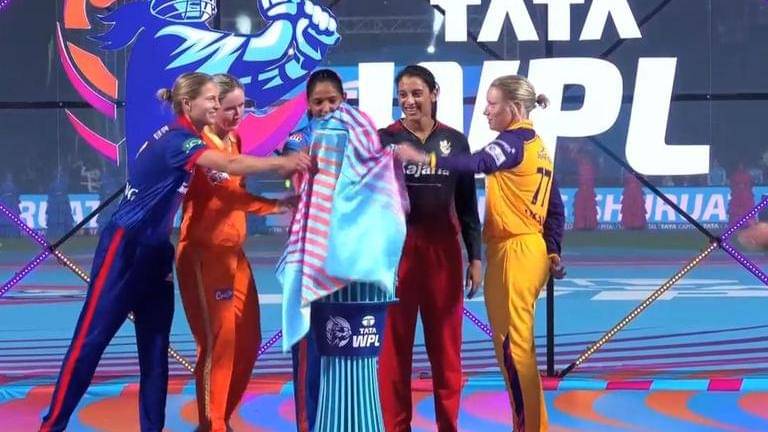 Wpl 2023: all captains unveil trophy of women's premier league in grand ceremony- watch
