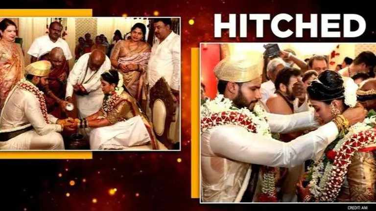 Former Karnataka CM HD Kumaraswamy's son Nikhil ties the knot with Revathi, see pictures Former Karnataka CM HD Kumaraswamy's son Nikhil ties the knot with Revathy, see pictures