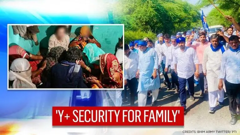 Hathras case: Bhim Army chief Chandrashekhar Azad meets victim's kin, demands Y+ security Chandrashekhar Azad