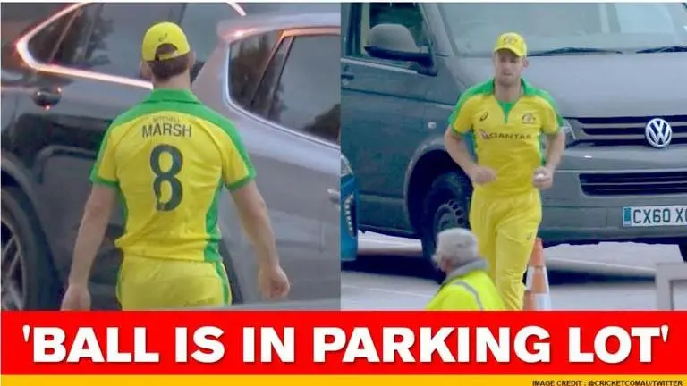 Eng Vs Aus: Mitchell Marsh fetches ball from parking lot after Billings top edges one Mitchell Marsh