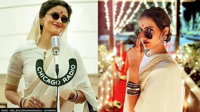 Niharika Konidela recreates Alia Bhatt's look from Gangubai Kathiawadi for costume party Niharika Konidela, Alia Bhatt