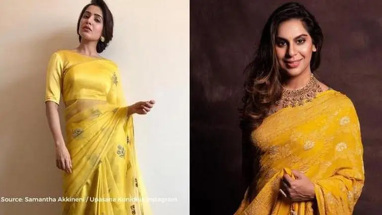 Samantha Akkineni and Upasana Konidela in yellow sarees; see pics Samantha Akkineni