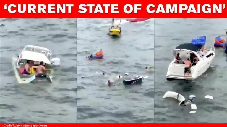 US: Several pro-Trump parade boats sink in Lake Travis after 'all started moving at once' US: Several pro-Trump parade boats sink at Lake Travis after 'all started moving at once'