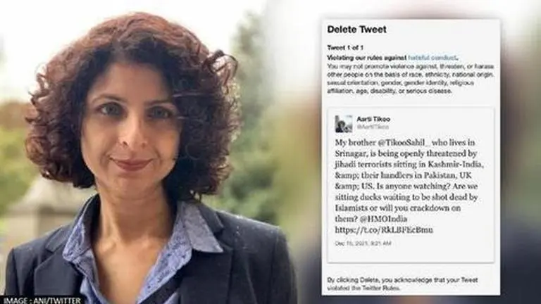 Twitter restores Kashmiri journalist Aarti Tikoo's account after Delhi HC's notice Aarti Tikoo