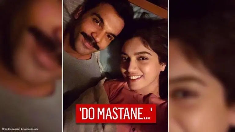 Bhumi Pednekar shares adorable selfie of 'Sumi and Shardul' from 'Badhaai Do' sets Bhumi Pednekar