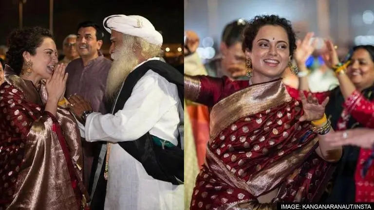 Kangana Ranaut shares pics with Sadhguru from Maha Shivratri celebrations kangana ranaut