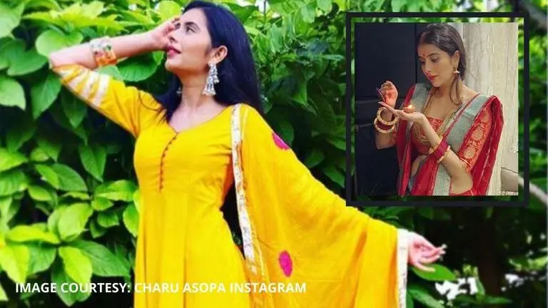 Charu Asopa shares gorgeous pictures in a bright red saree from her Kajri Teej celebration Charu Asopa