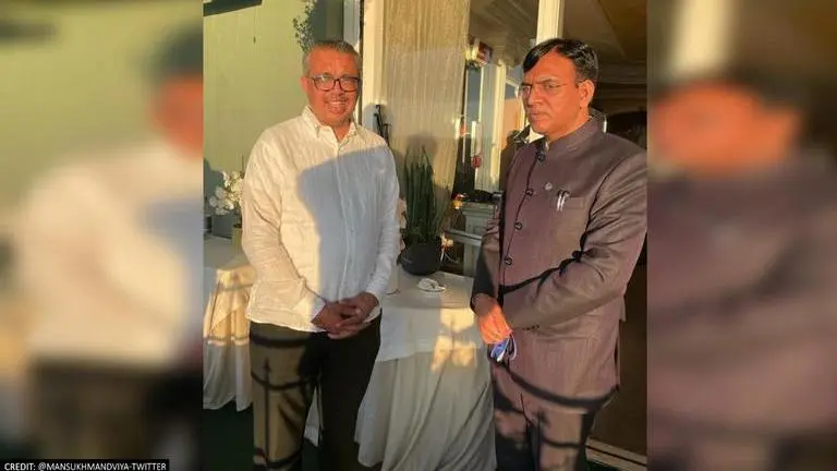 Mansukh Mandaviya meets WHO chief & OECD officials, discusses global health issues Mansukh Mandaviya