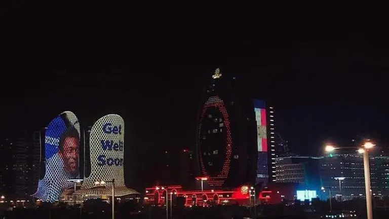 'Get well soon' message for Pele is projected on building in Qatar World Cup, Qatar, Pele, Qatar World Cup 2022