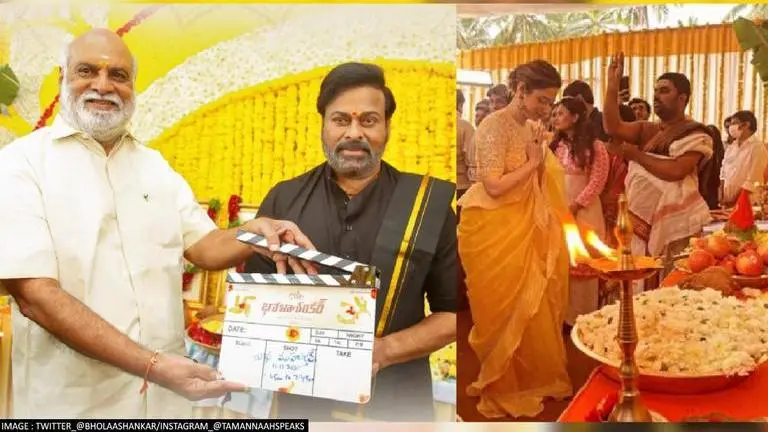 Chiranjeevi, Tamannaah starrer 'Bhola Shankar' launched with grand pooja event; See pics Chiranjeevi, bholaa shankar