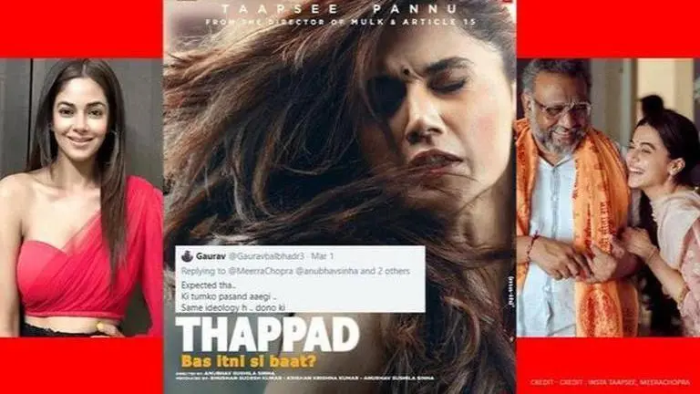 'Thappad': Meera Chopra reacts after she's told 'you liked as you follow their ideology' 'Thappad': Meera Chopra reacts after she's told 'you liked as you follow their ideology'
