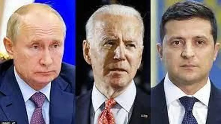 Joe Biden’s shift on F-16s for Ukraine came after months of internal debate Russian President Vladimir Putin, US President Joe Biden and Ukrainian President Volodymyr Zelenskyy (Image: AP)