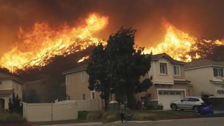 Wildfire forces evacuations in Los Angeles County