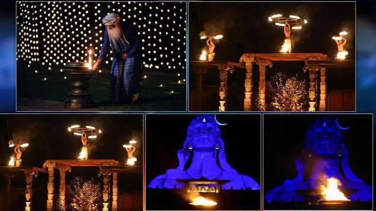 Sadhguru's Isha Yoga Center lights up with diyas and a spectacular fire show on Sunday Sadhguru
