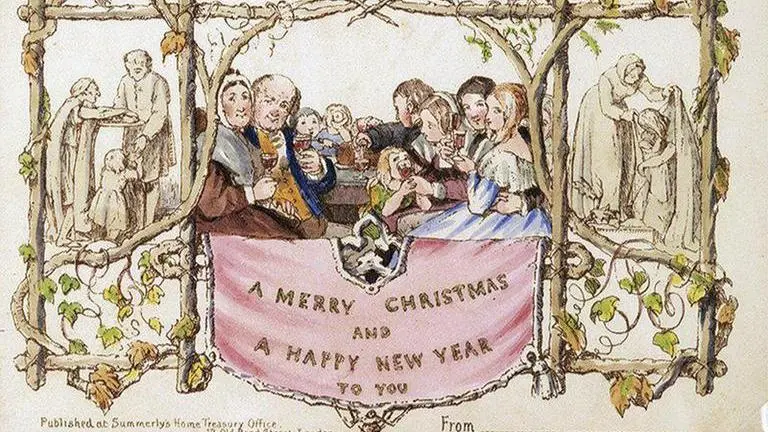 First ever commercially printed ‘scandalous’ Christmas card is up for sale Christmas card