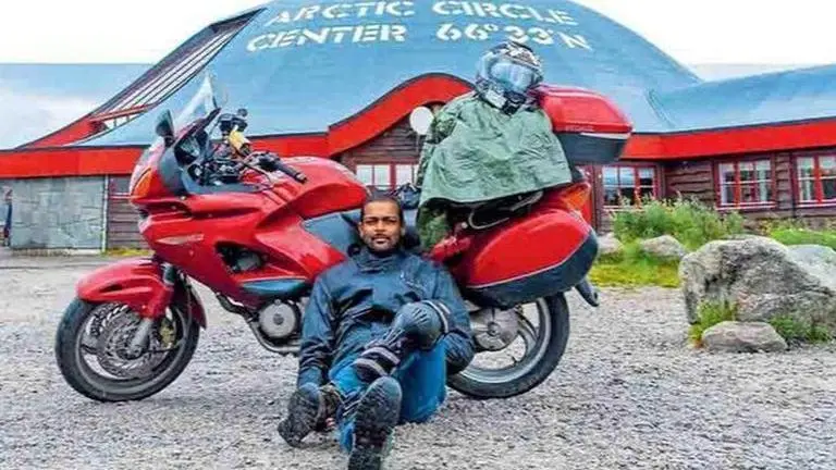 Kerala man went on road trip to Europe and Arctic Region on a bike Kerala Man