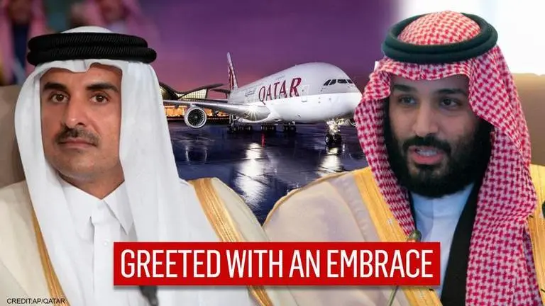 Qatar Emir lands in Saudi Arabia for landmark GCC Summit to end three-year blockade qatar, saudi arabia