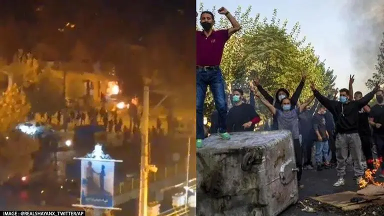 Anti-hijab protesters in Iran set ablaze former supreme leader Khomeini's ancestral house Iran