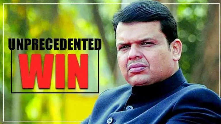 Fadnavis, the CM of Maharashtra comments on the 'unprecedented' win Fadnavis