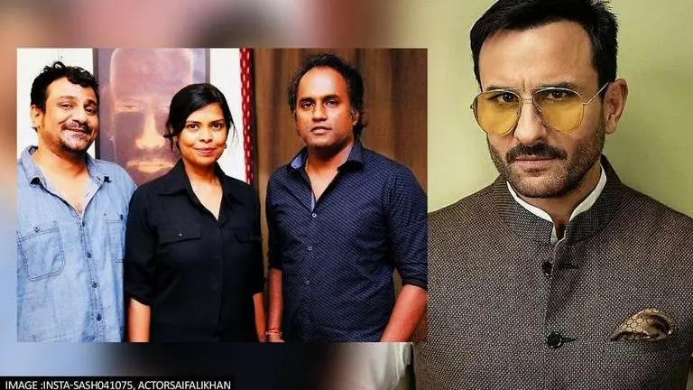 Saif Ali Khan wraps 'Vikram Vedha' Lucknow schedule, poses for a goofy pic with directors Saif Ali Khan, Hrithik Rishan, Vikram Vedha, Radhika Apte, Vikram Vedha Lucknow schedule