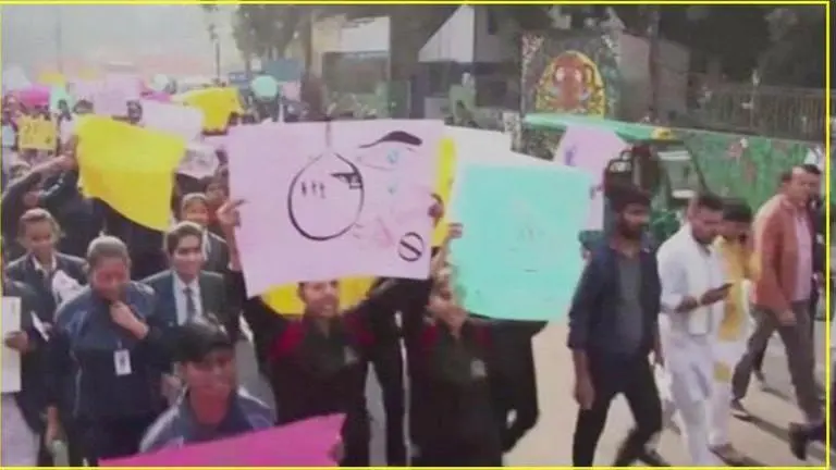 Justice for Disha: Gurugram schoolchildren take to the streets to protest Hyderabad