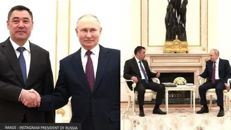 Kyrgyzstan President Sadyr Japarov arrives in Russia ahead of Victory Day; meets Putin Russia