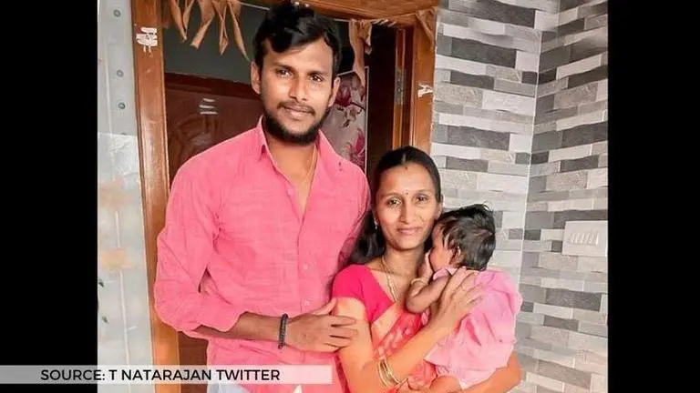 T Natarajan leaves fans awestruck after sharing first look of newborn baby; see picture T Natarajan