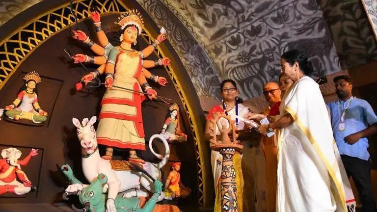 West Bengal CM Mamata Banerjee rallies to celebrate UNESCO tag for Kolkata's Durga Puja Mamata Banerjee
