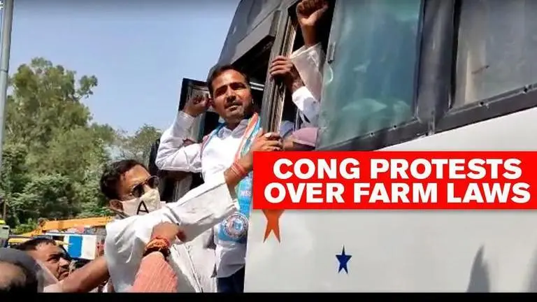 Congress stages nationwide protest on farm laws; leaders and workers detained by police Congress