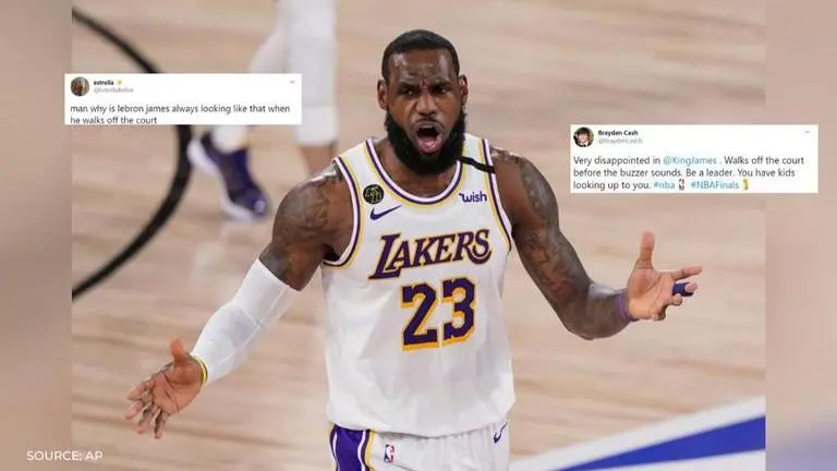 Lebron James walks off court